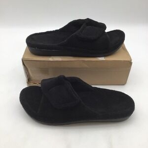 Litfun Womens Orthopedic Slippers Black Arch‎ Support Slides Size US 10.5 NEW